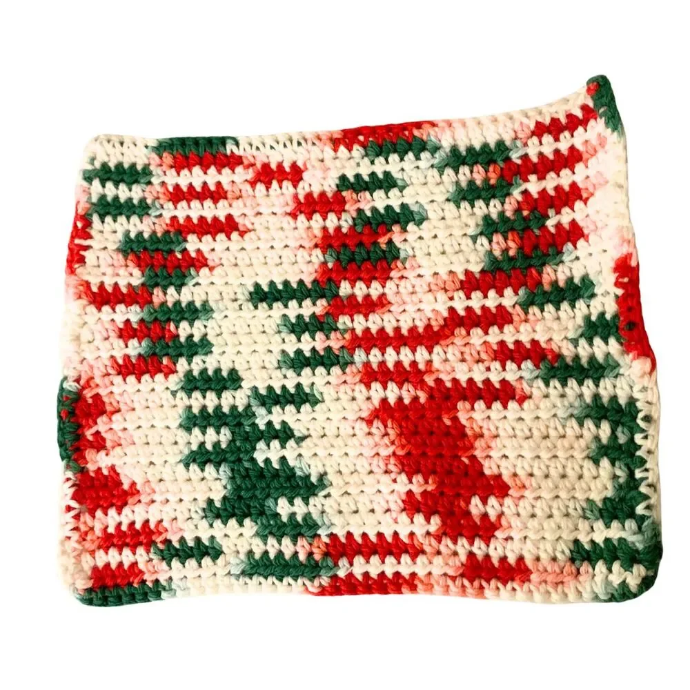 Christmas Stocking Stuffers Handmade Crochet Cotton Washcloth Set